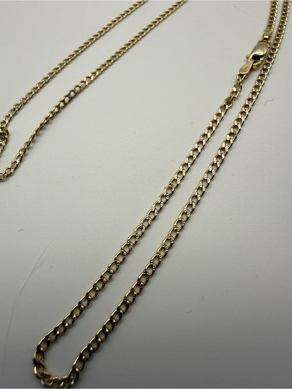 Two Tone 10k Gold Cuban Link Chain Necklace